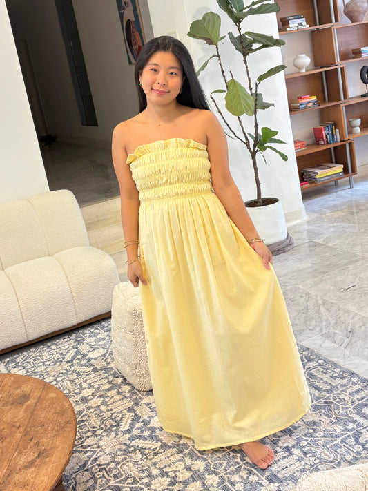 Bruna Smocked Dress – Butter Yellow