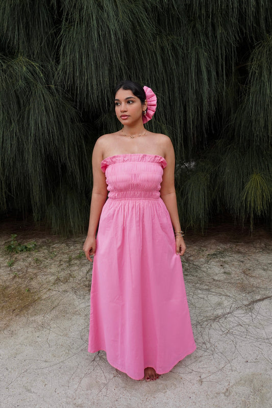 Bruna Smocked Dress – Classic Pink