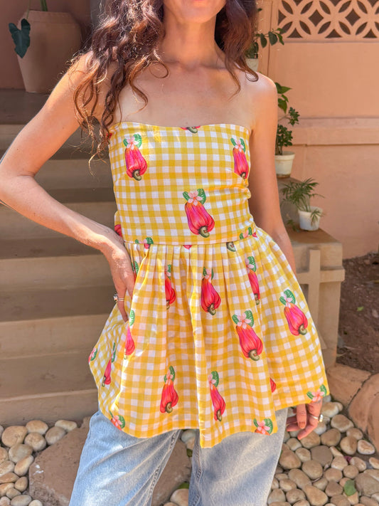 Castanha Peplum Top