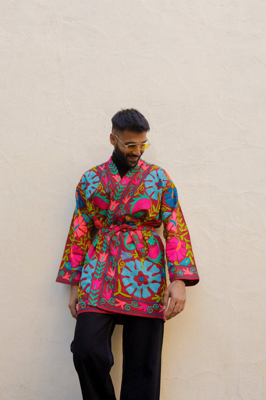 Samara Suzani Kimono Duster - Pomegranate