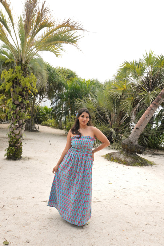 Bruna Smocked Dress – Jeopardy Stamp