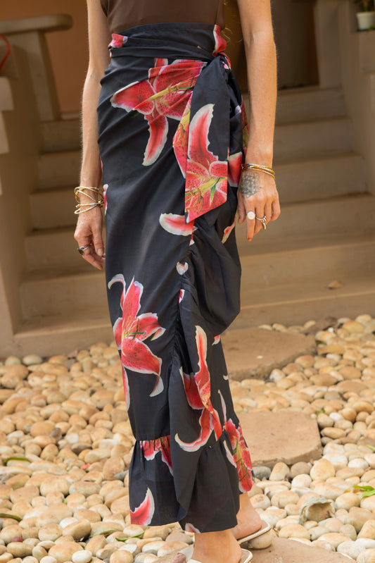 Hawaiian Hibiscus Ruffle Skirt