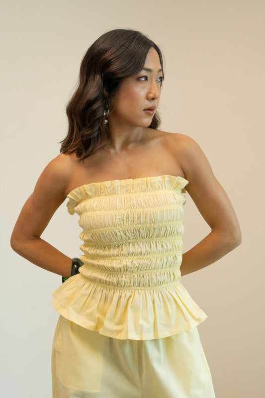 Rio Smock Tube Top - Butter Yellow