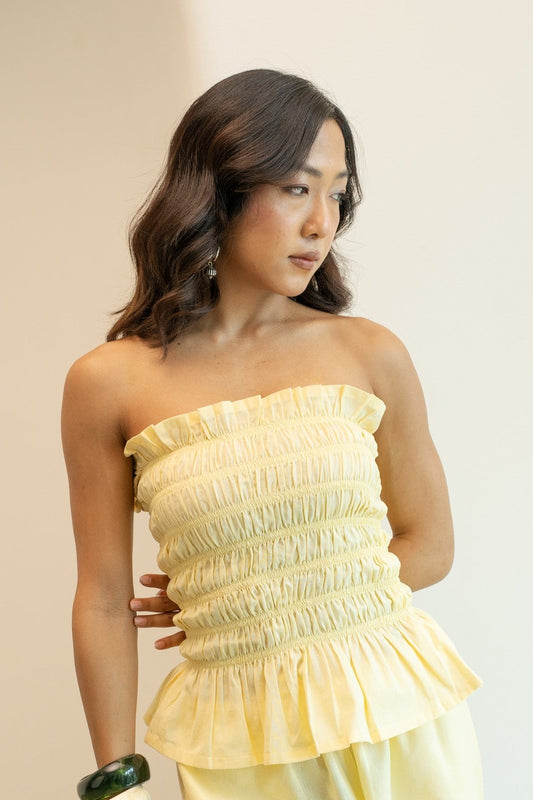 Rio Smock Tube Top - Butter Yellow