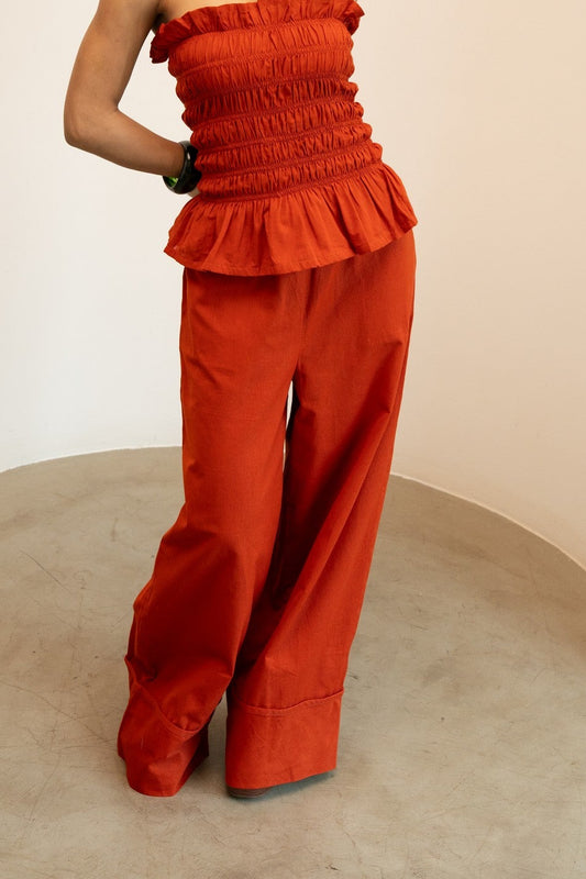 São Drawstring Pants - Terracotta Orange