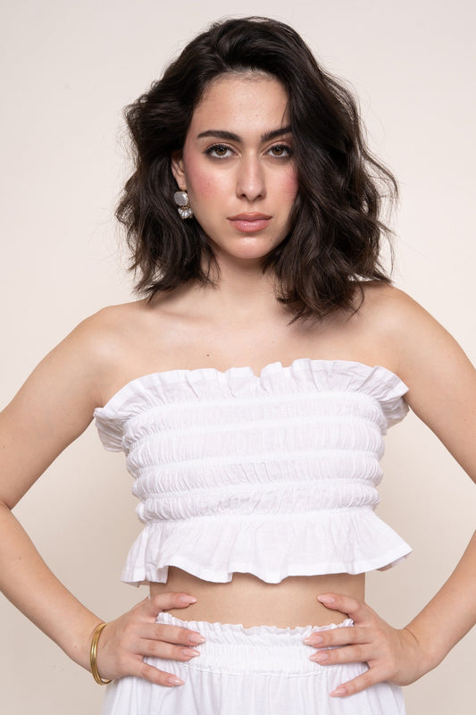 Sardinero Crop Tube Top - Coconut White
