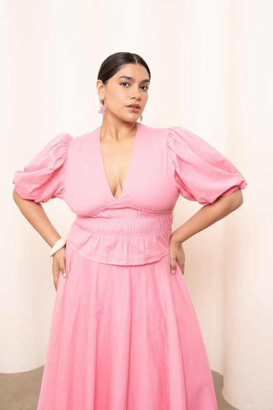 Gianna Waist Cinch Top - Classic Pink