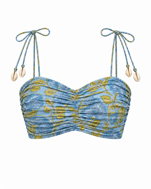 Nilah print bandeau top, front ghost mannequin