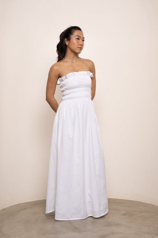 Bruna Smock Dress - Coconut White