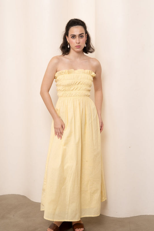 Bruna Smock Dress - Butter Yellow