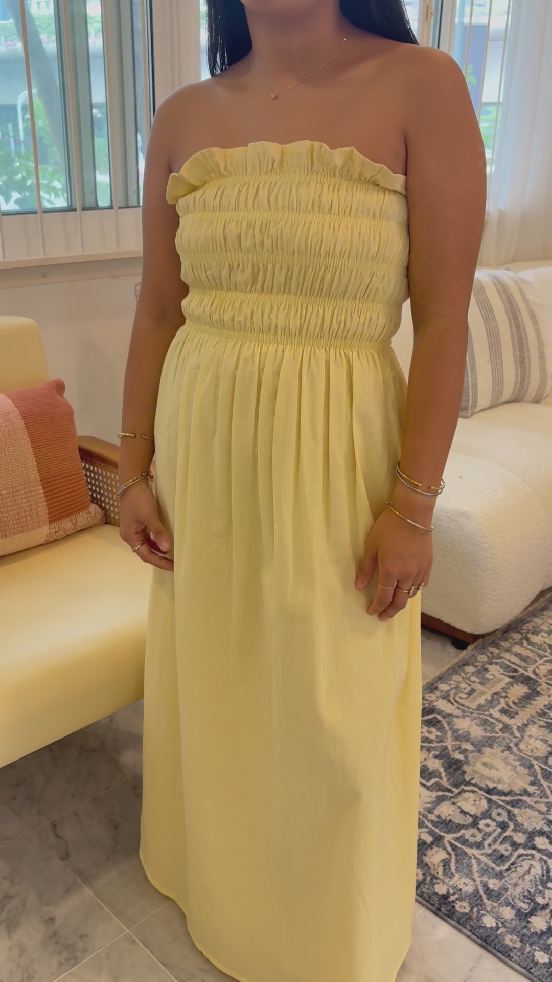 Bruna Smocked Dress – Butter Yellow