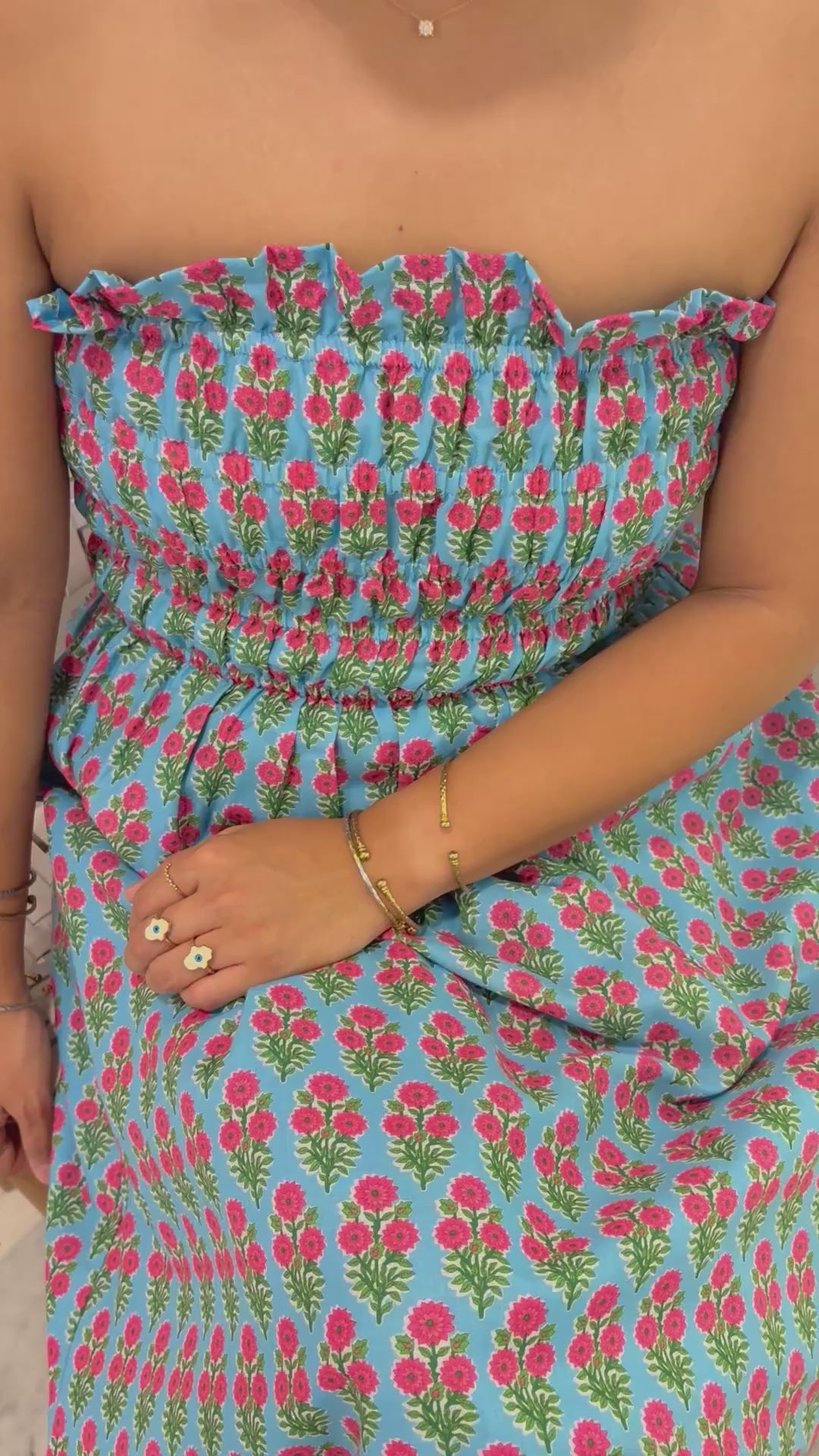 Bruna Smocked Dress – Jeopardy Stamp