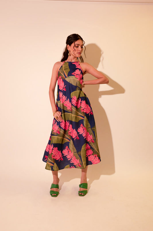 BANANA ROSA MIDI DRESS