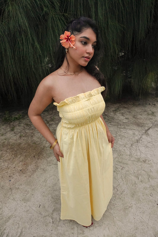 Bruna Smocked Dress – Butter Yellow