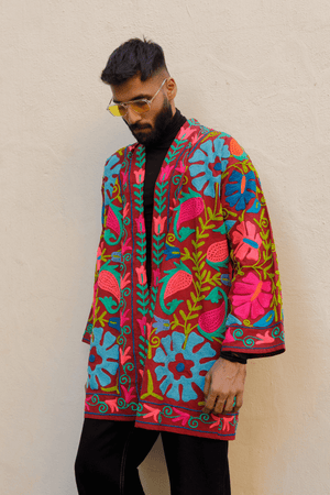 Samara Suzani Kimono Duster - Pomegranate