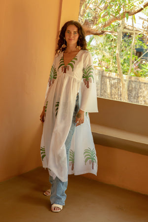 Tunic Slit Top - Coco Print