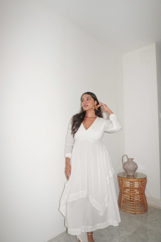 Nichii Layered Tunic Top - Soft White