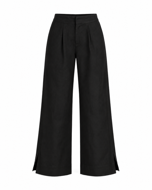 Low Rise Trousers - Charcoal black
