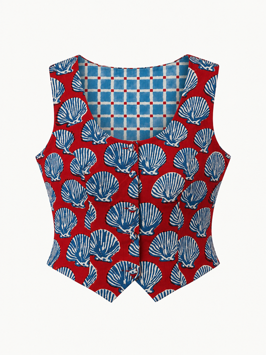 Reversible Vest- Barca x Geométrica print
