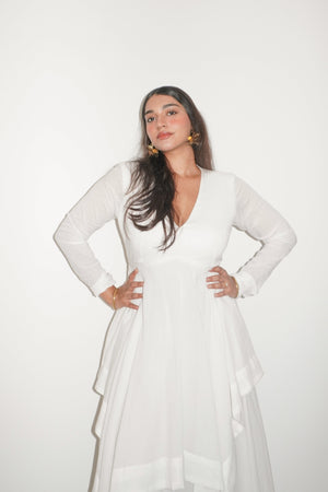 Nichii Layered Tunic Top - Soft White