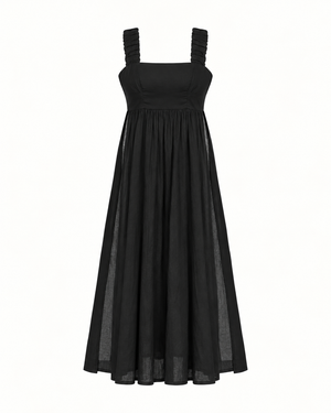 Tessa Side Slits Top - Charcoal Black