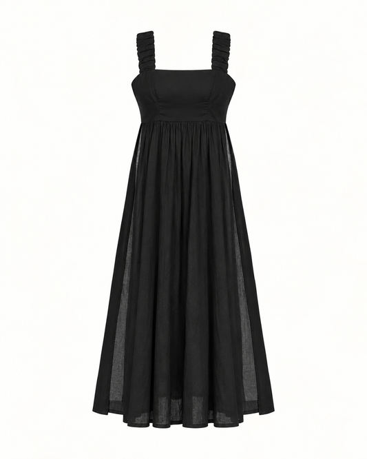 Tessa Side Slits Top - Charcoal Black