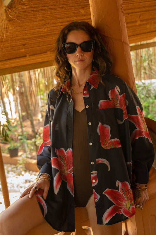 HAWAIIAN HIBISCUS BASIC FULL SLEEVE SHIRT