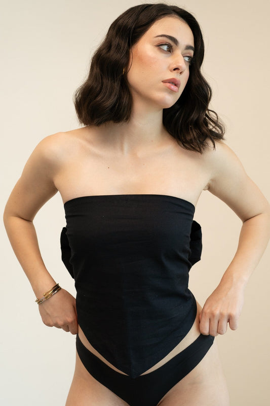 Hanky top - Charcoal black