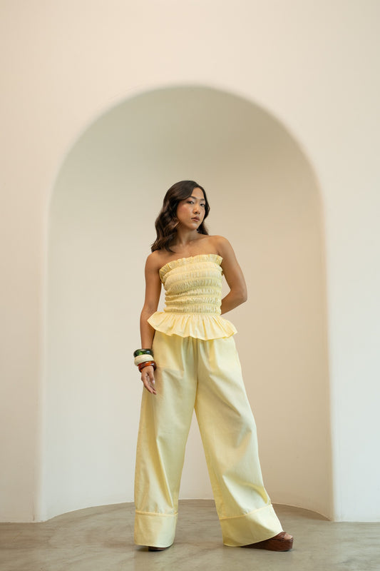 São drawstring pants - butter yellow