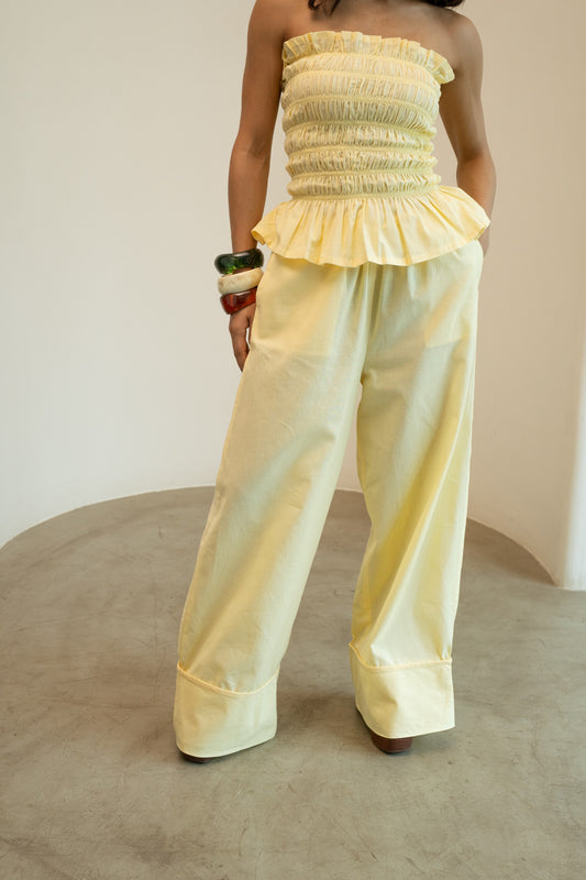 São drawstring pants - butter yellow