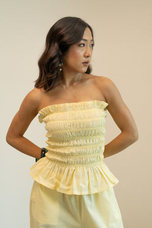 Rio Smock Tube Top - Butter Yellow