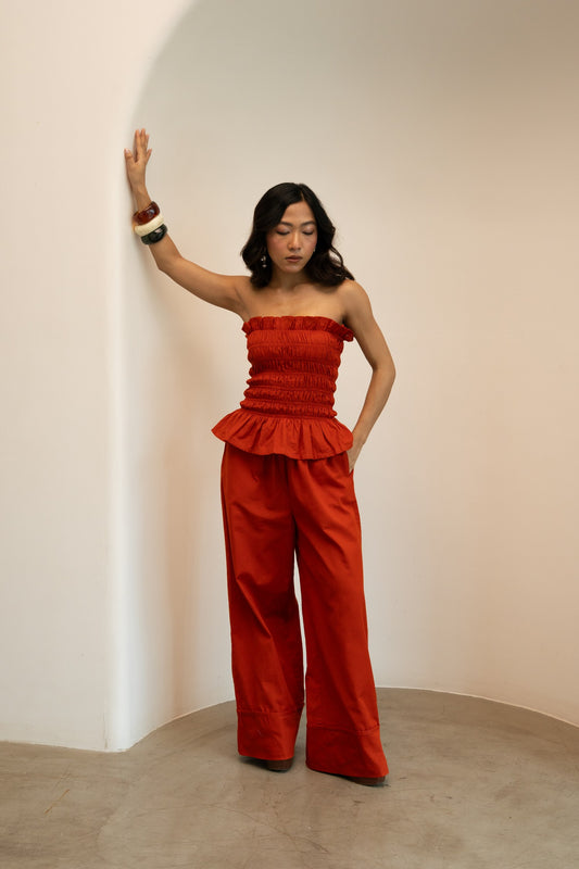 São Drawstring Pants - Terracotta Orange