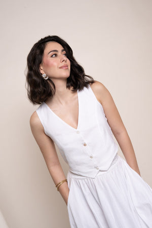Bias Vest - Coconut White