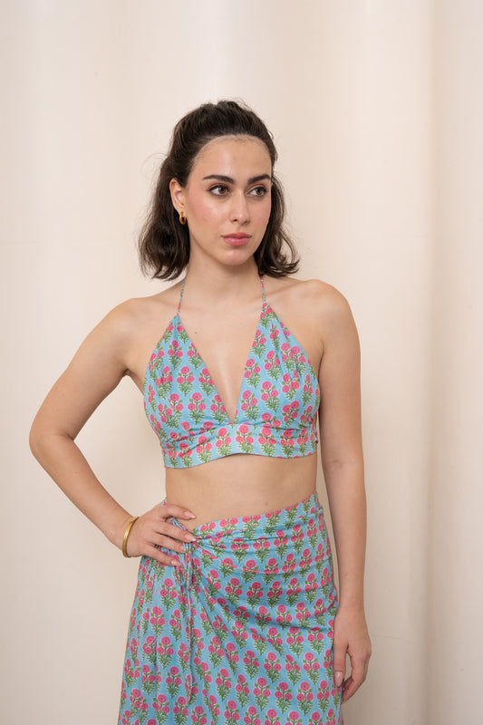 Bikini top - Blue Motif