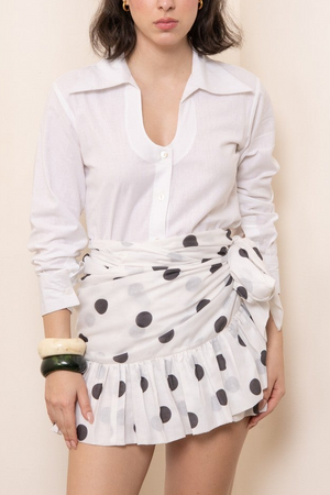 Mini Ruffle Skirt - Polka