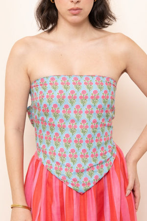 Hanky top - Blue Motif