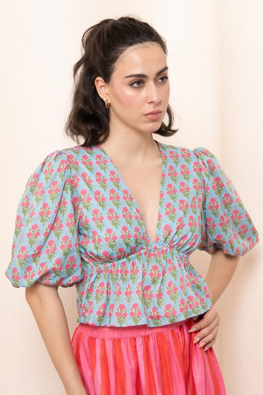 Amy Top - Blue Motif