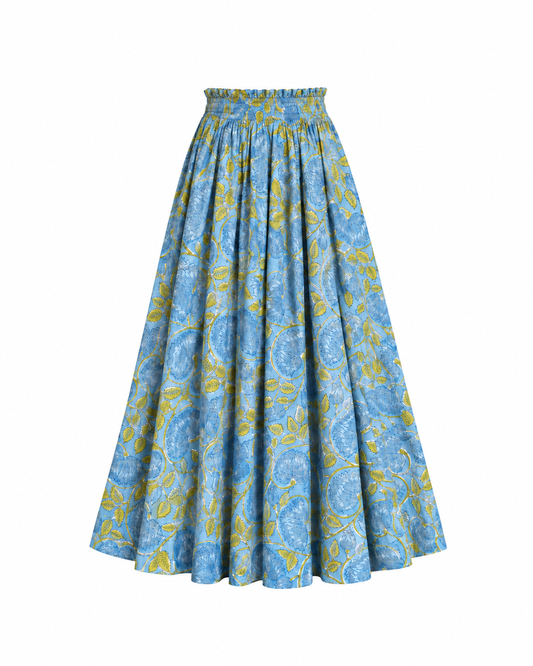 Baiana skirt in Nilah print, front ghost mannequin