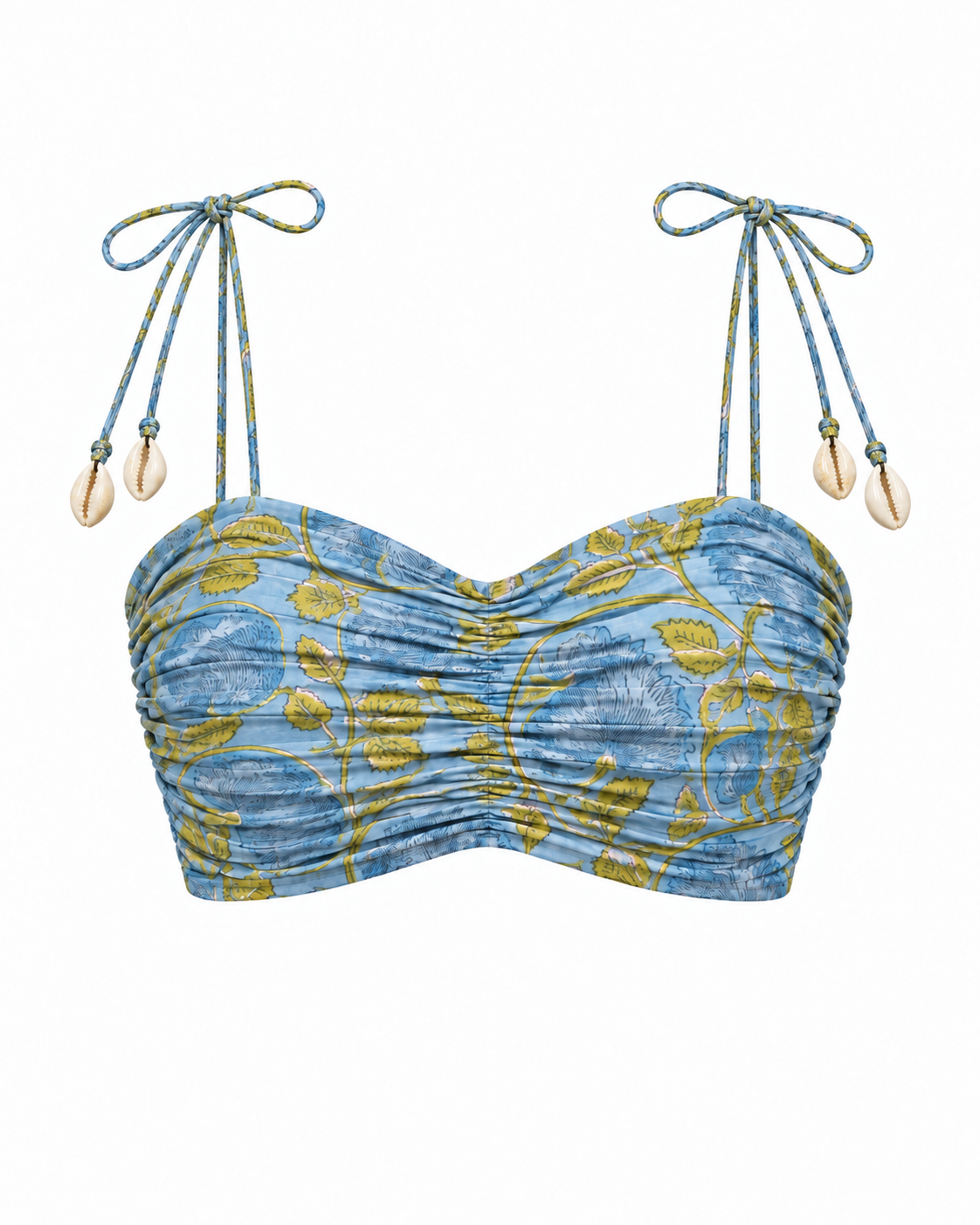 Nilah print bandeau top, front ghost mannequin