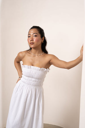 Bruna Smock Dress - Coconut White