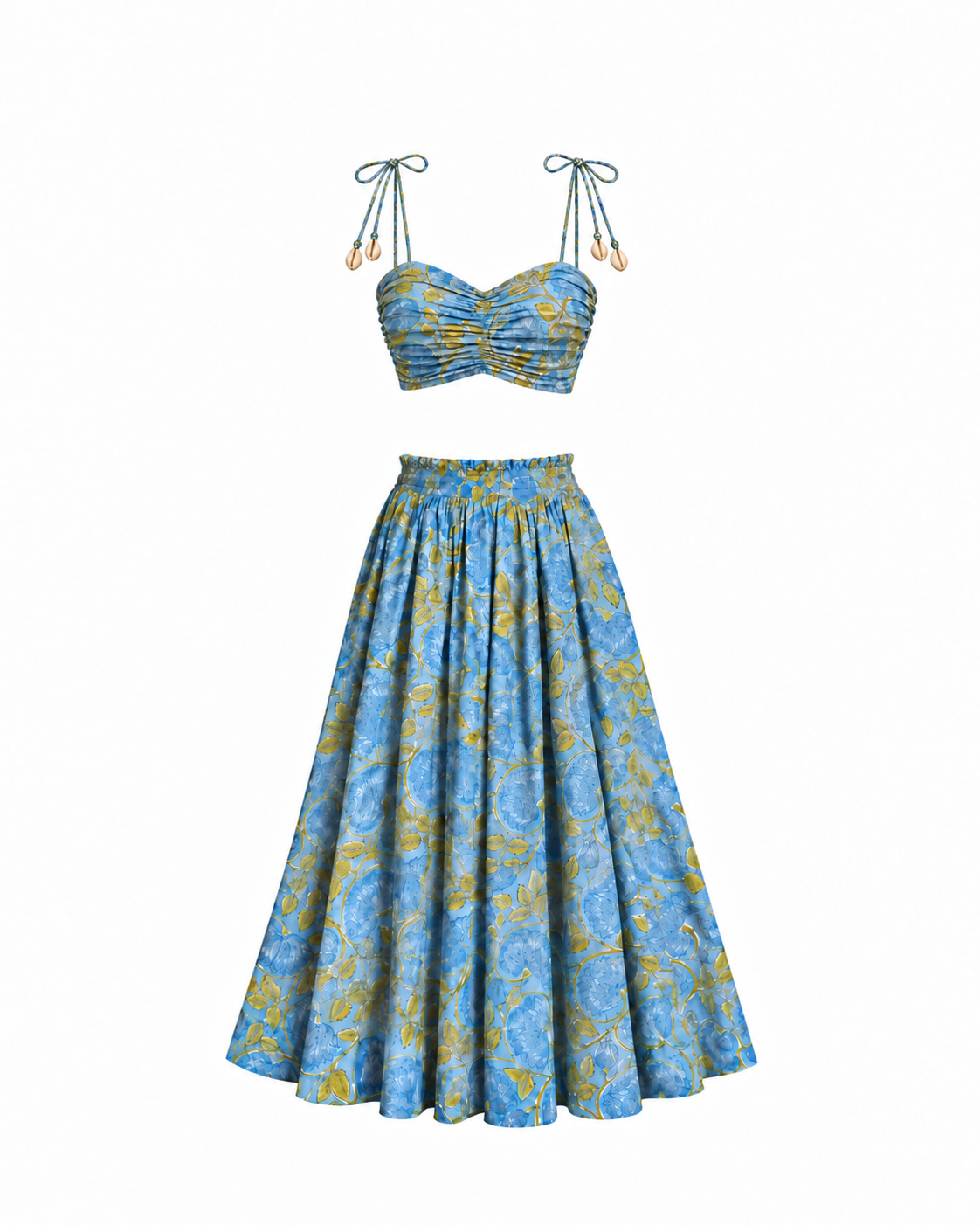 Nilah festive set: bandeau top and Baiana skirt