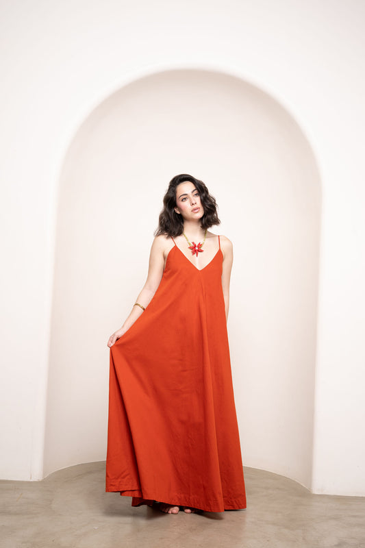 Sol de Samba Dress - Terracotta Orange